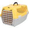 Transportní box Capri 1, XS: 32x31x48cm, sv. šedá/žlutá – DOPRODEJ